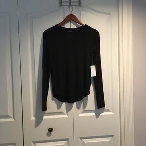 NWT Vince Solid Long Sleeve Black Tee in size XS
